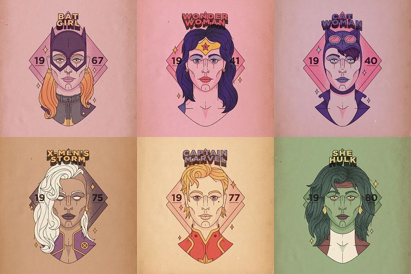 Super Girls - Ilustración tradicional