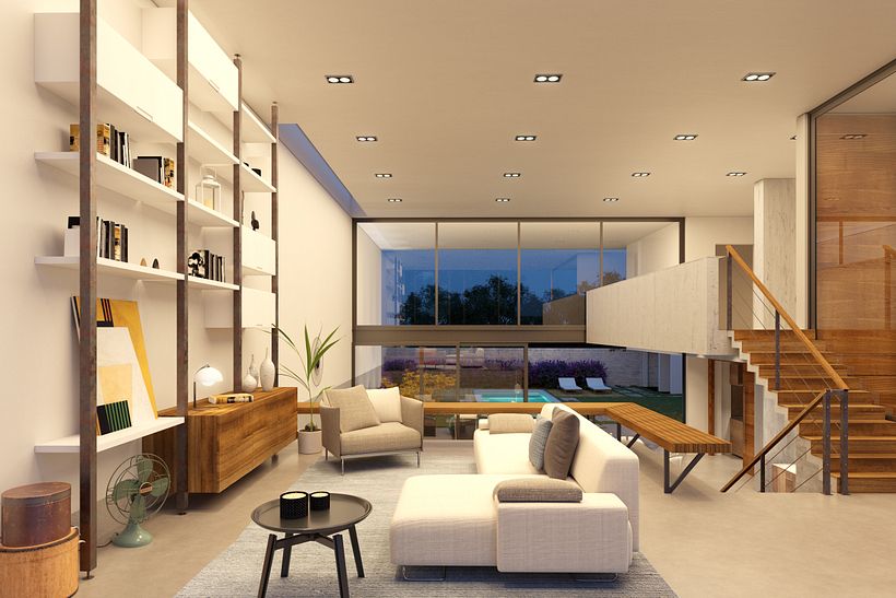 render interior nocturno