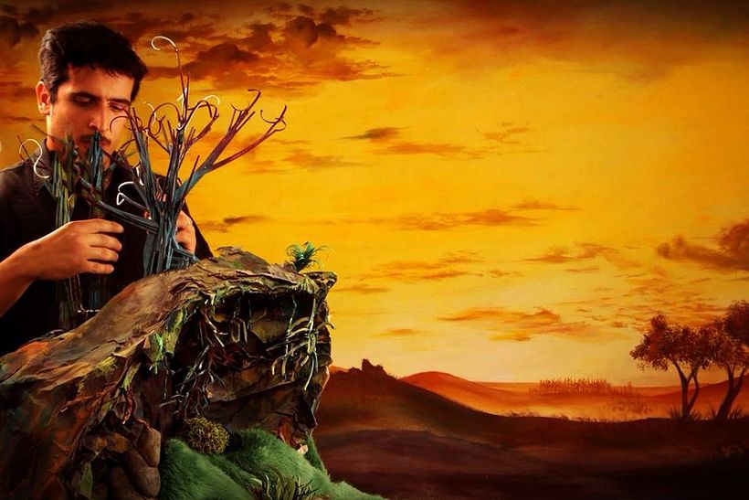 Armando maqueta de escenografía tigre- técnica mixta 