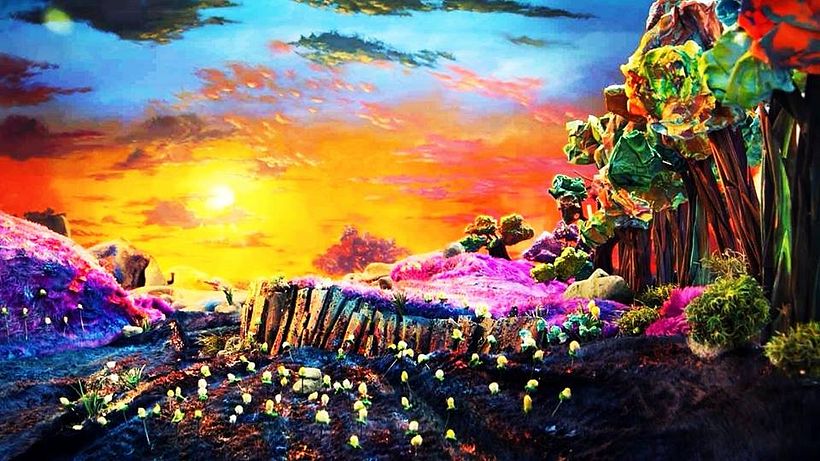 Maqueta de stop motion atardecer