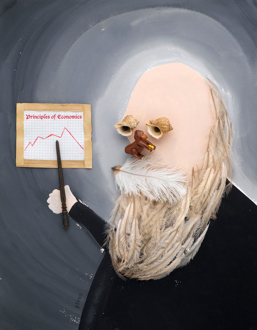 Charles Darwin por Hanoch Piven