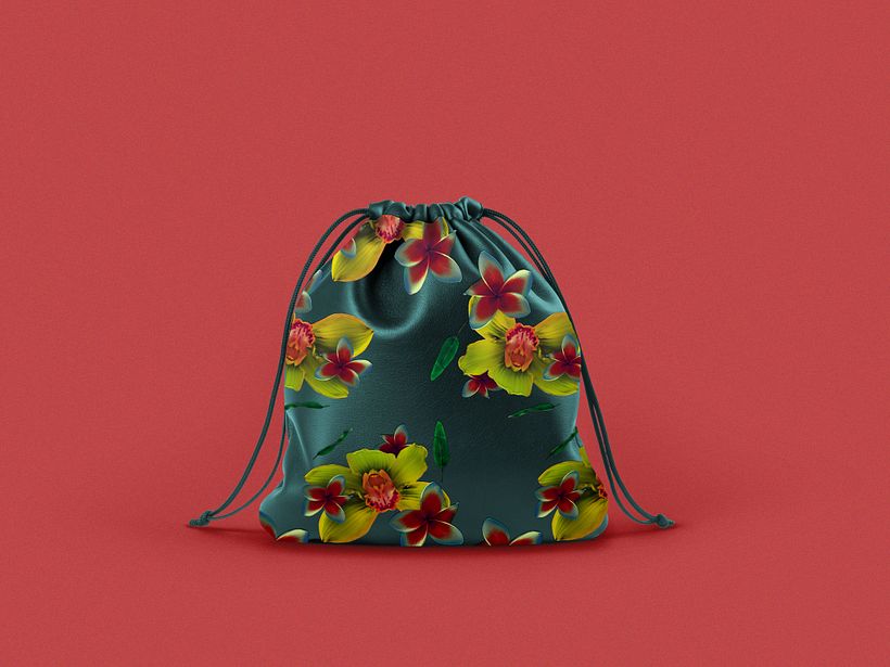 Bolsa para viaje con estampado de flores.