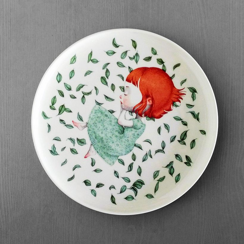 Feuilles en assiette