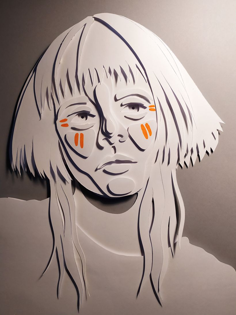 Retratos 3D com camadas de papel 3