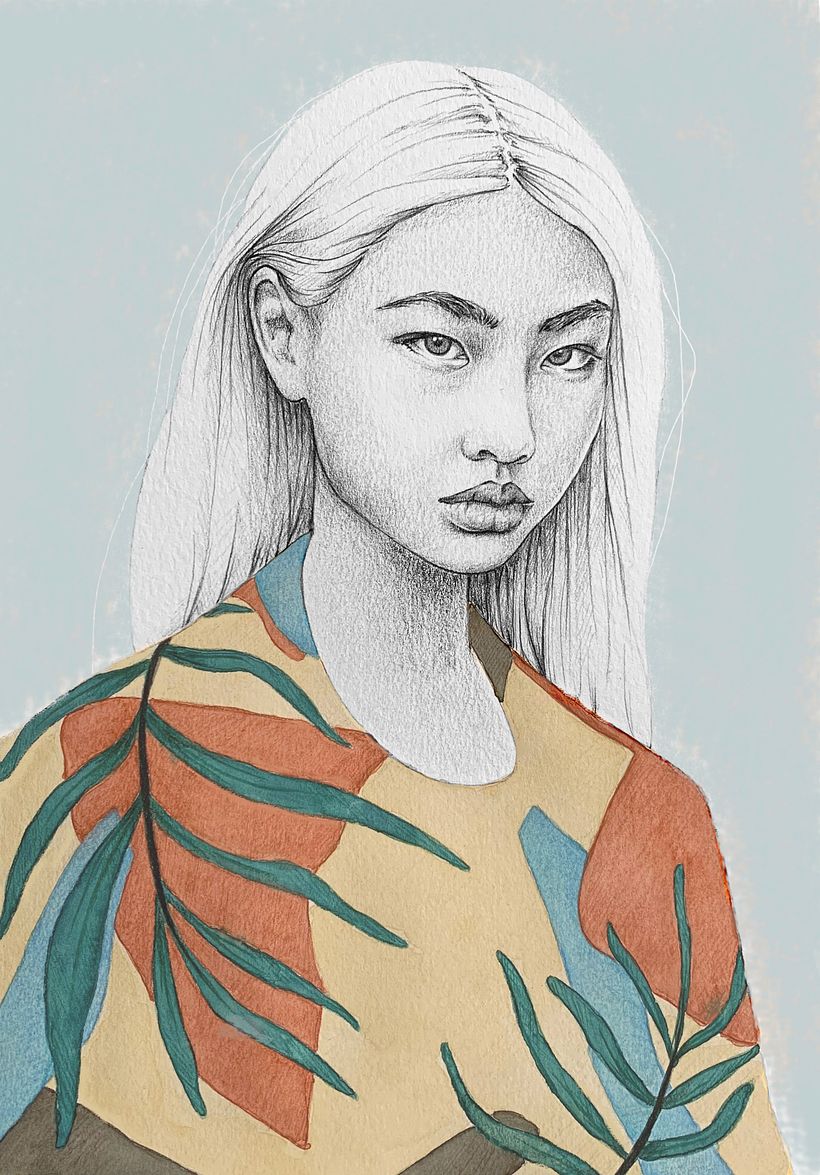 Mi Proyecto del curso: Retrato con lápiz, técnicas de color y Photoshop 0