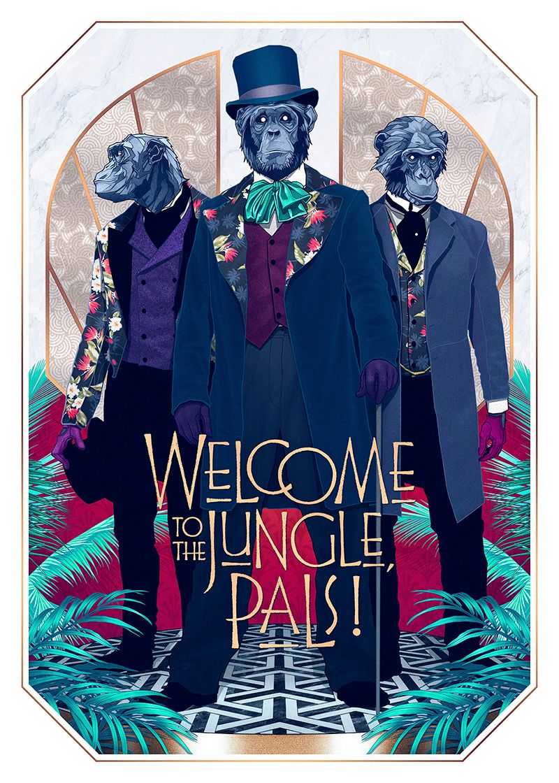 WELCOME TO THE JUNGLE, PALS! - Traditional illustration