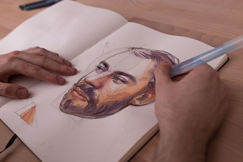 Domestika Projects: Watercolor Portrait Notebook 9