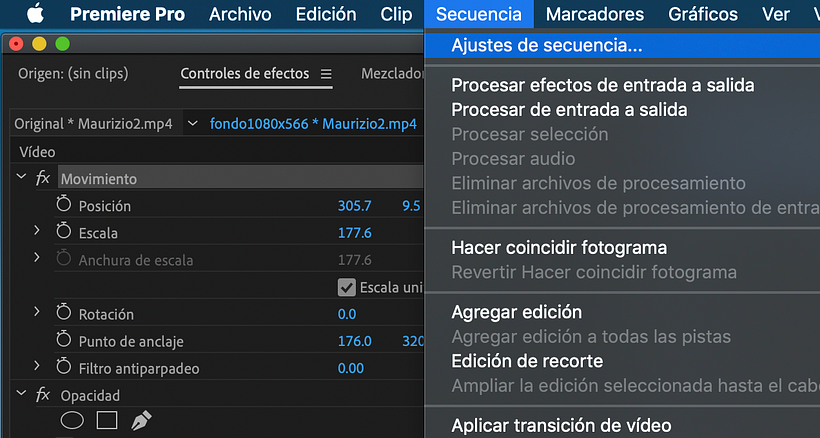 ¿Cómo personalizar el tamaño de un vídeo en Premiere? 1