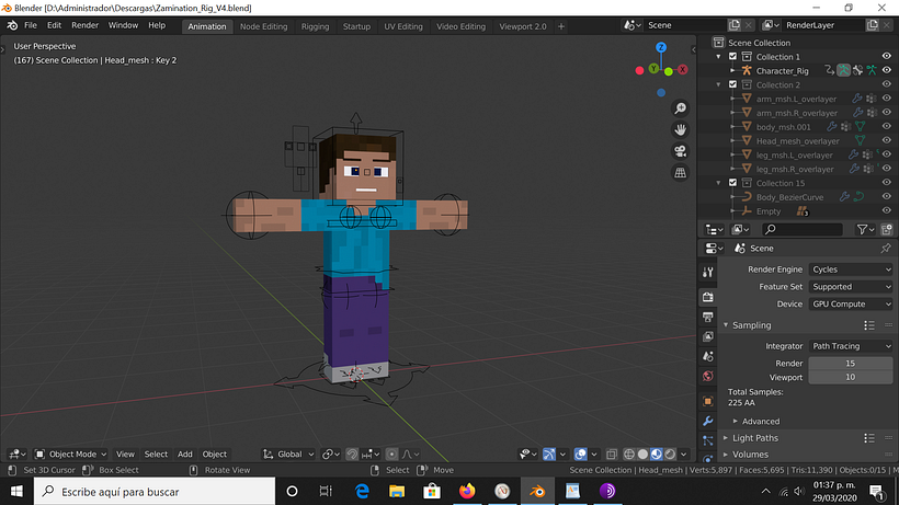 No se exporta bien un objeto de una escena blender a otra escena de blender con append 1