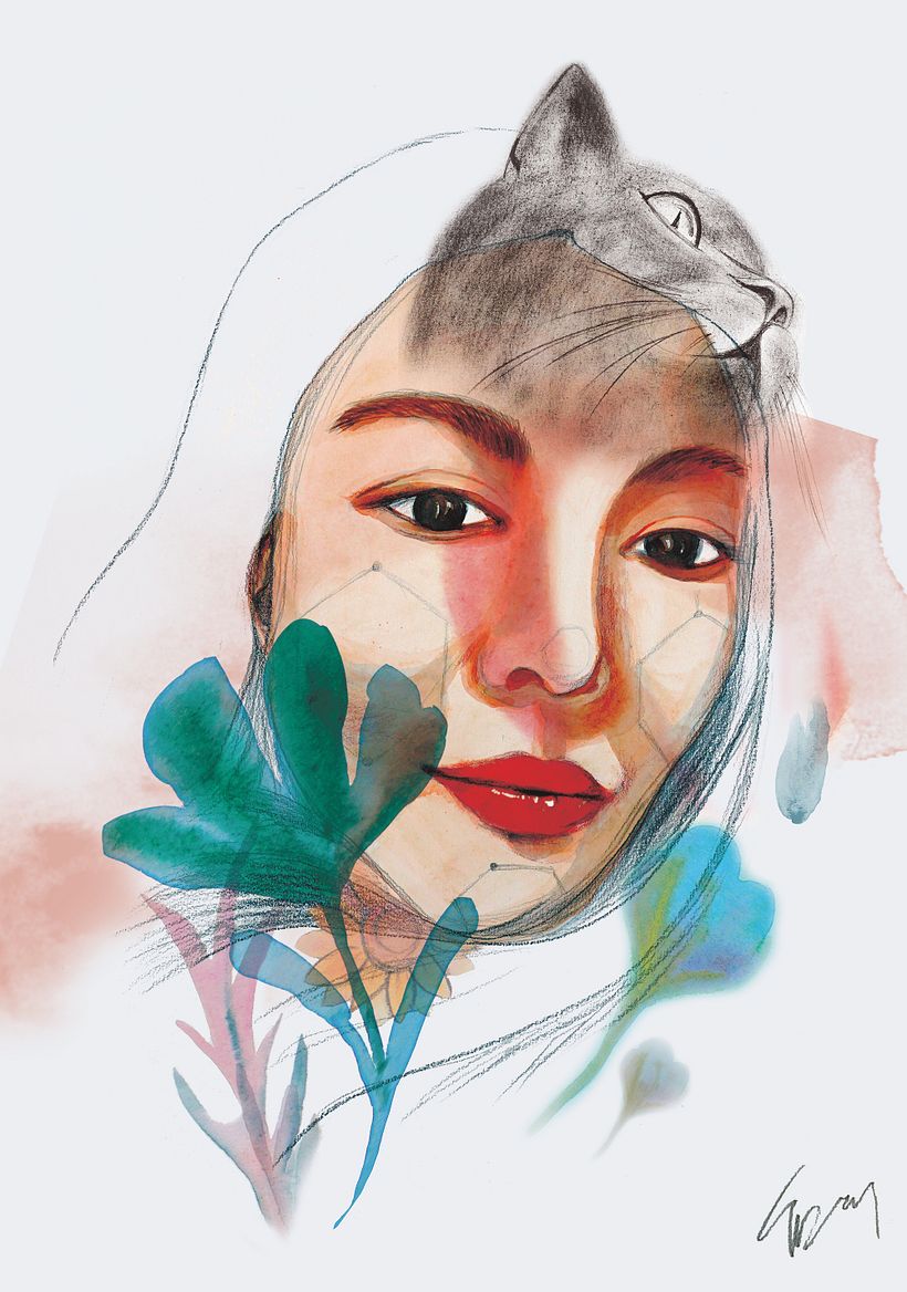 My project in Illustrated Portrait in Watercolor course -1