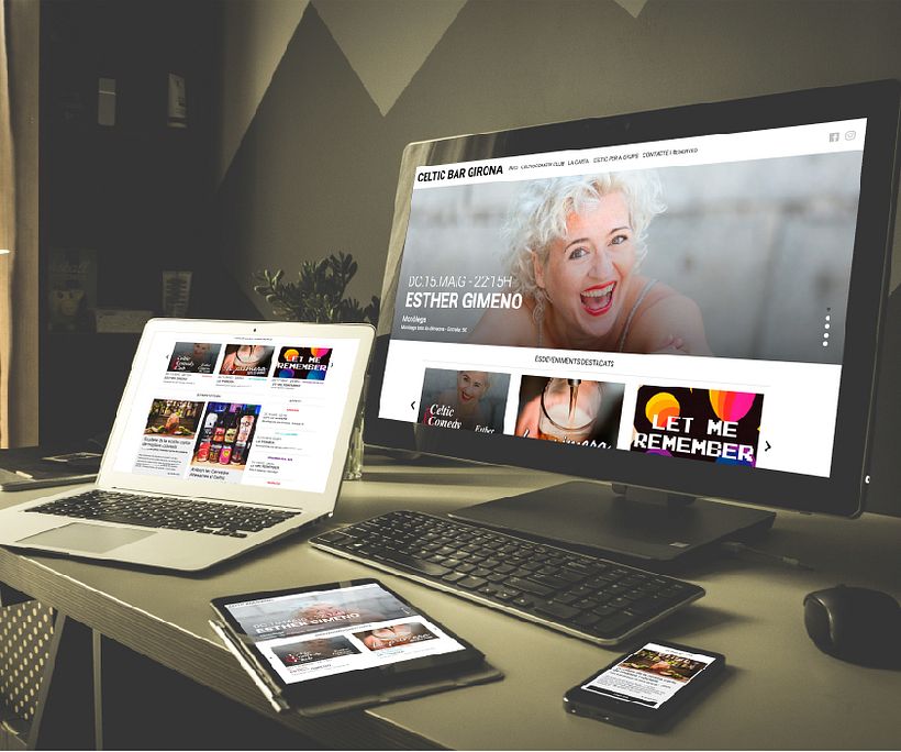 Vista responsive del sitio web