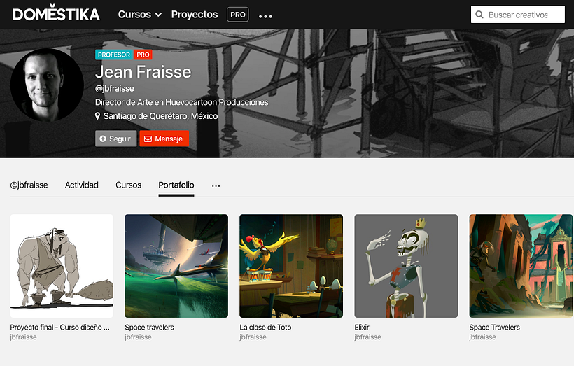 A creative profile on Domestika