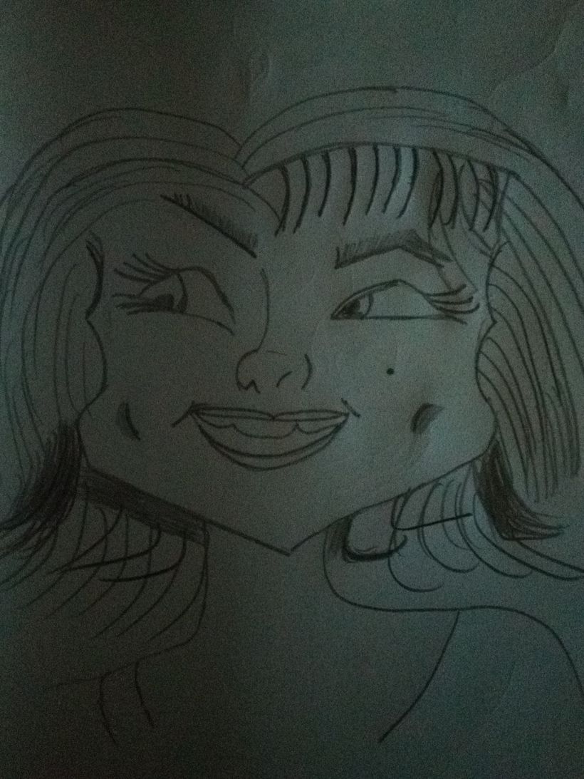 Retrato da minha irmã Sofia com 15 anos- semi-cópia de desenho na net 