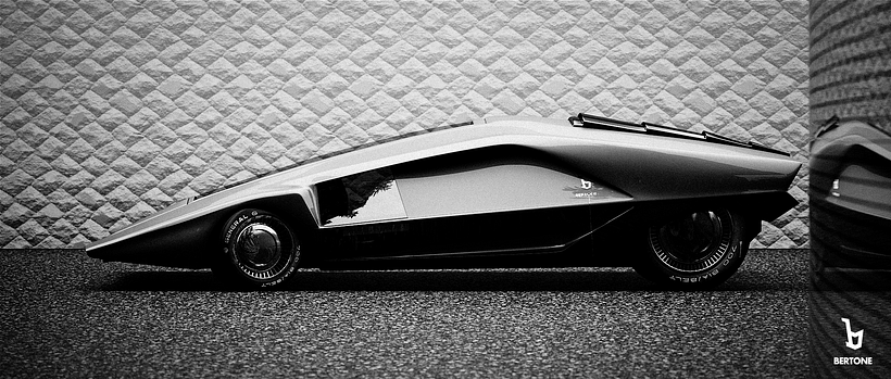 Main Poster, al estilo de los viejos promos de BERTONE / Modelo del Auto provisto por Fabio Palvelli.