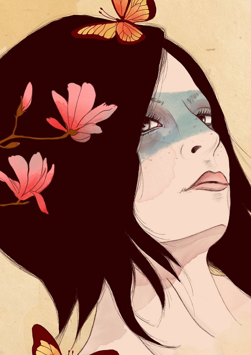 Retrato con acuarela digital (Procreate) 1