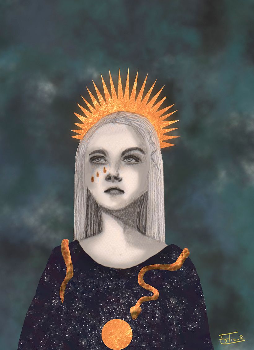 Mi Proyecto del curso: Retrato con lápiz, técnicas de color y Photoshop -1