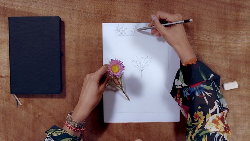 Draw your first flower starting from a symmetrical centre