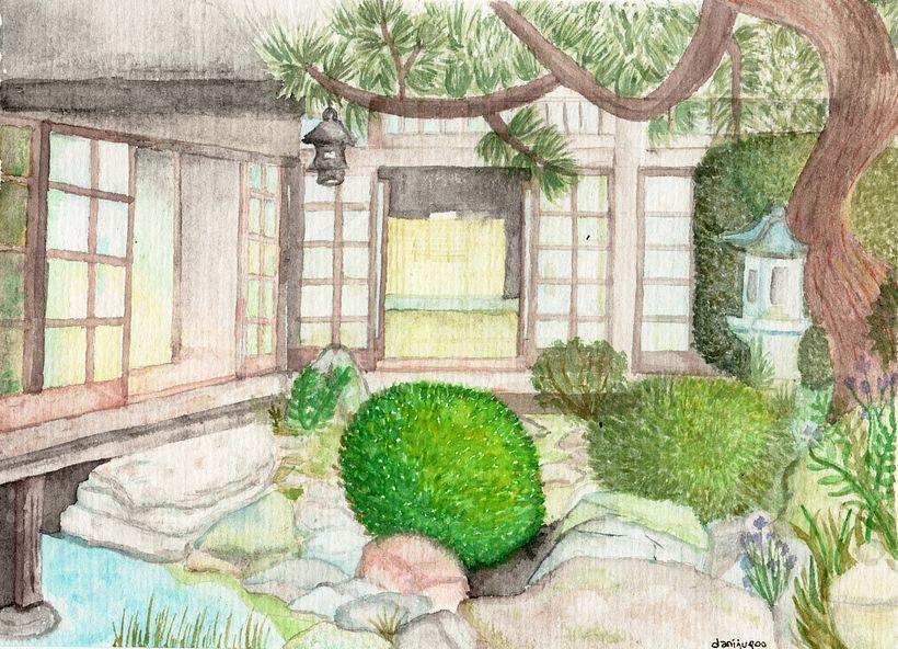 Ilustración inspirada en una escena final de la pelicula " 風立ちぬ " (The wind rises) de Studio Ghibli