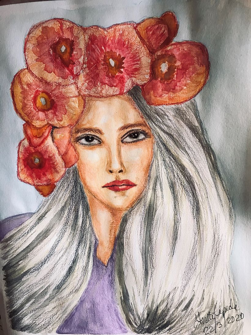 Mi Proyecto del curso: Retrato ilustrado en acuarela 0