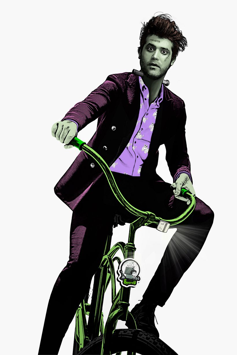 Dibujé, vectoricé, elegí paleta ad-hoc, añadí color, efectos y detalles con tableta.