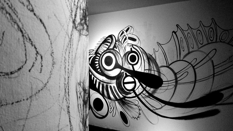 Exposición "Al Muro". Intervenciones murales en Casa Jauría. Con el artista Julián de Narvaez. 5