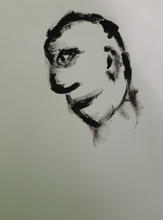 (Perfil triste. Tempera)