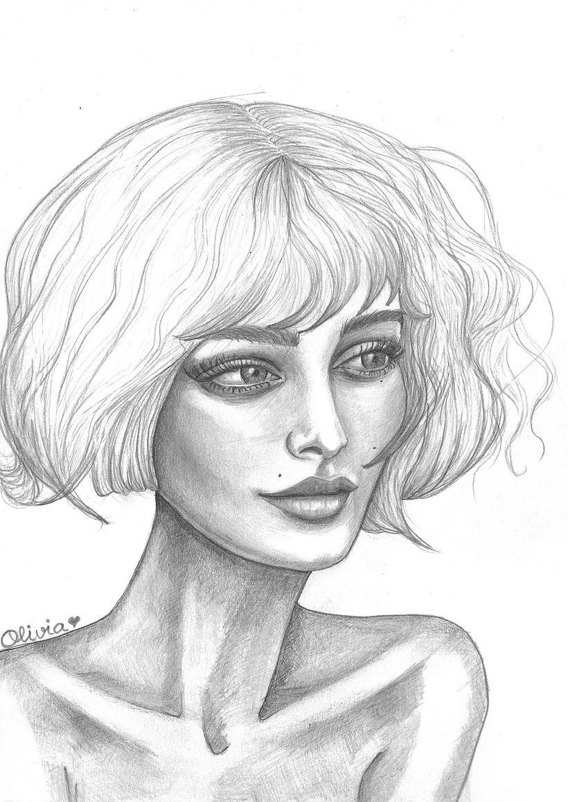 Lucía - retrato al grafito  0