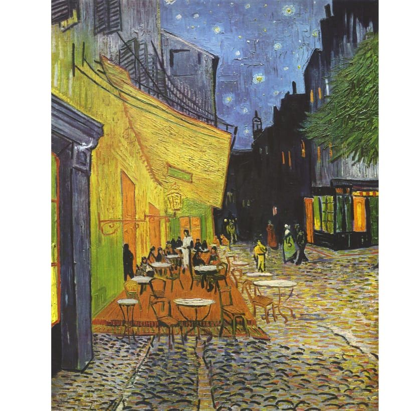 Obra original: Van Gogh, V; "Terraza de café por la noche" (1888)