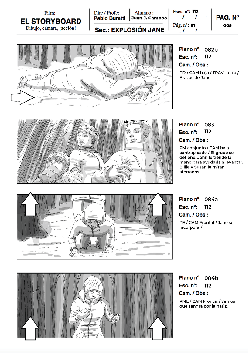 Ilustración de storyboards para cine y publicidad - Secuencia  1