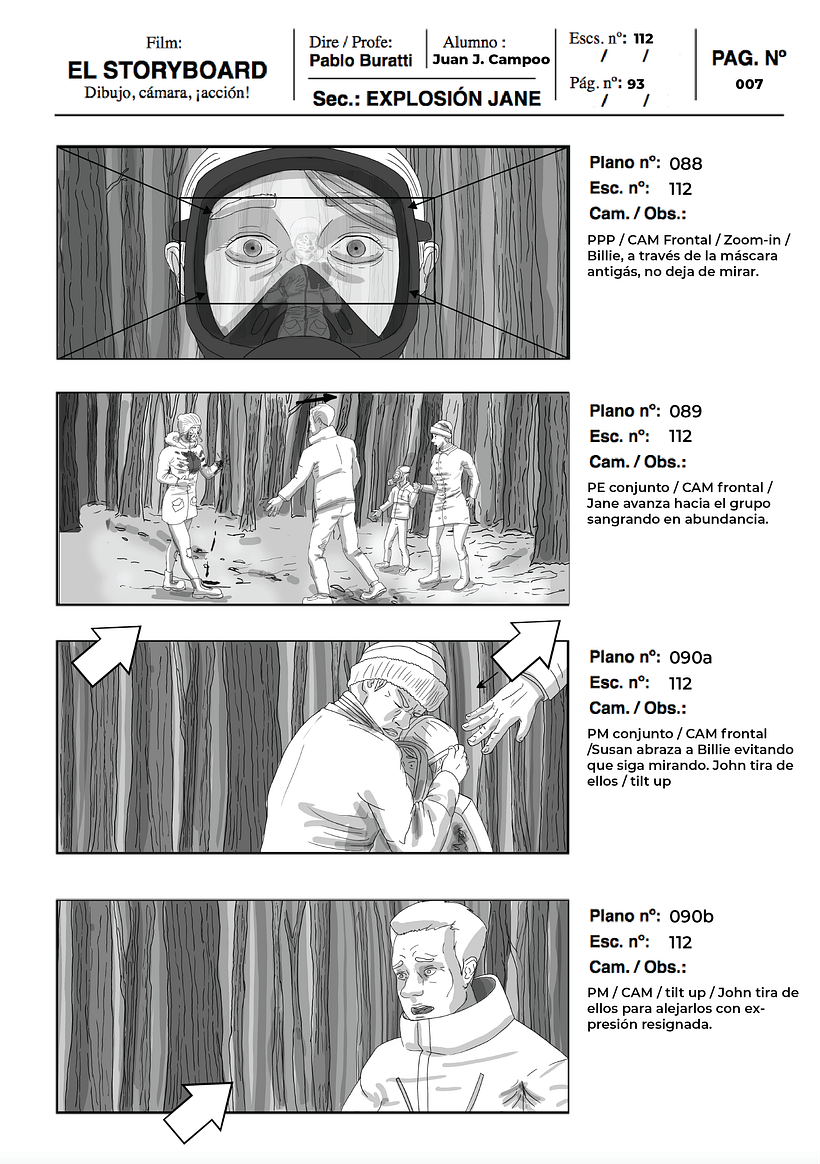 Ilustración de storyboards para cine y publicidad - Secuencia  3