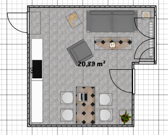 My project in Interior Design for Multifunctional Spaces course: SALON 0