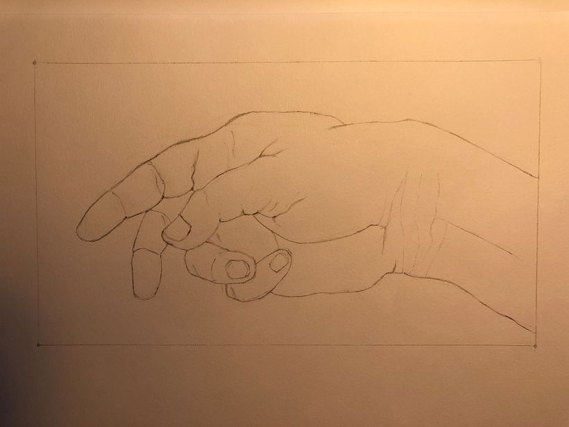 Boceto inicial encuadrado (no utilizado, solo como referencia)