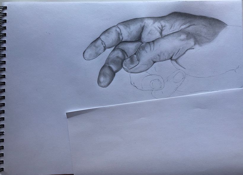 Finalizado el pulgar y terminado de dar el volumen general.