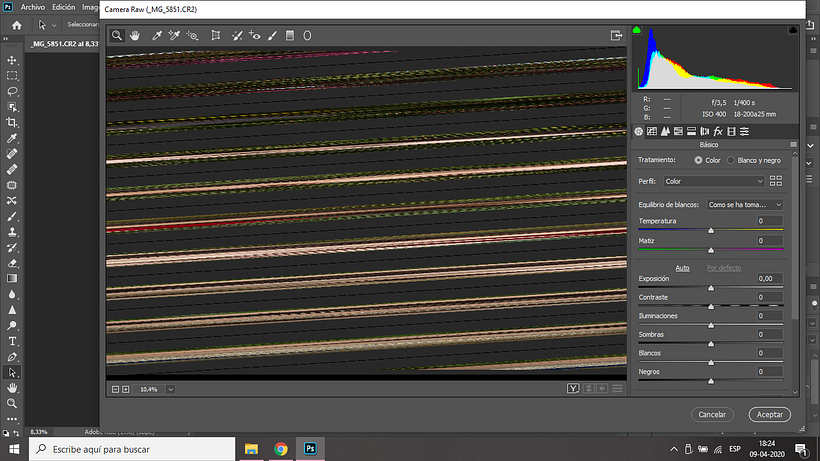 Error en Camera Raw y Lightroom 1