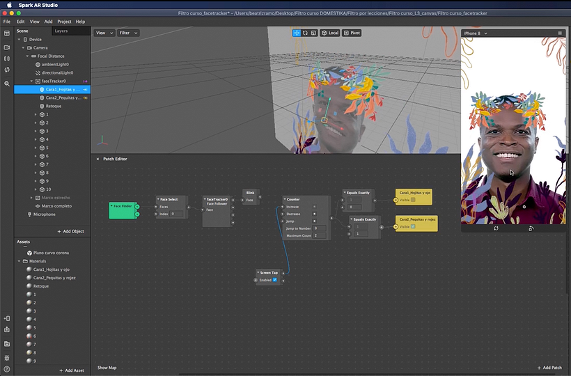 Spark AR, Tap on screen and Patch Editor