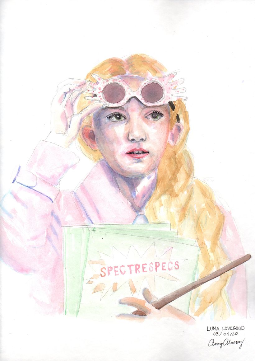 Acuarela de Luna Lovegood de Harry Potter :) 