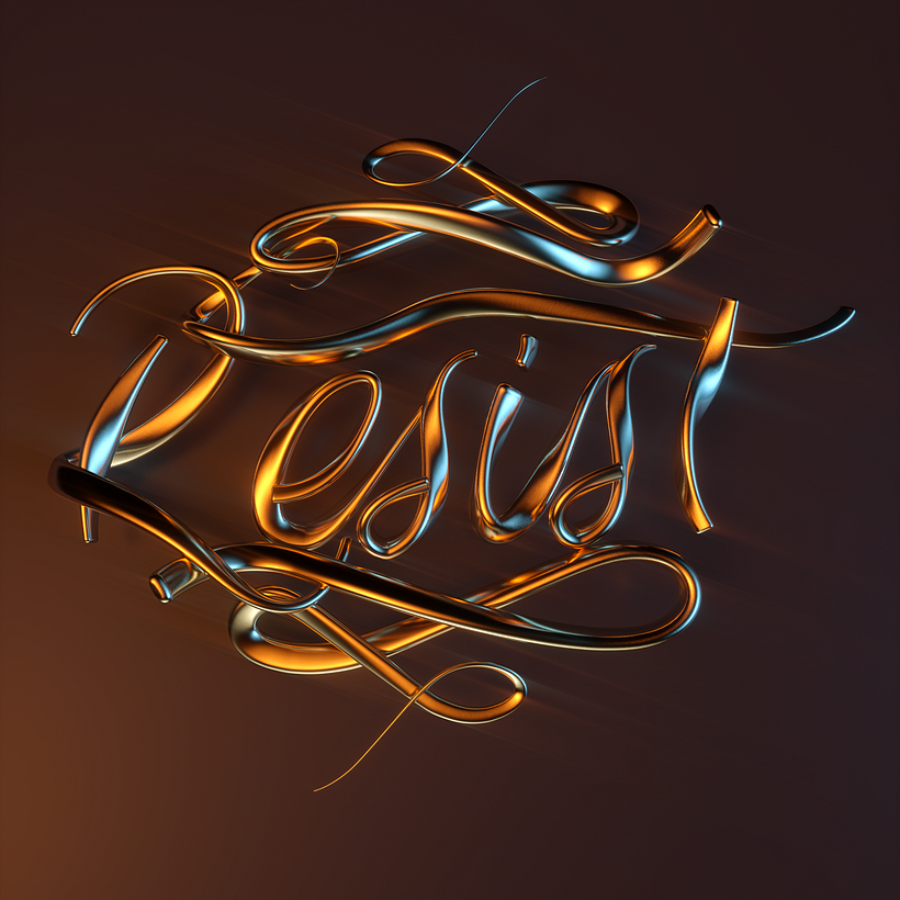 Resist 3D Lettering 0