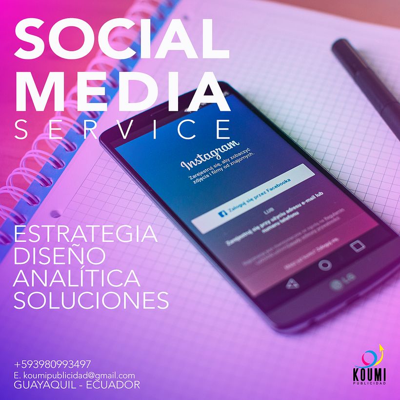 Arte post para mini agencia de socila media