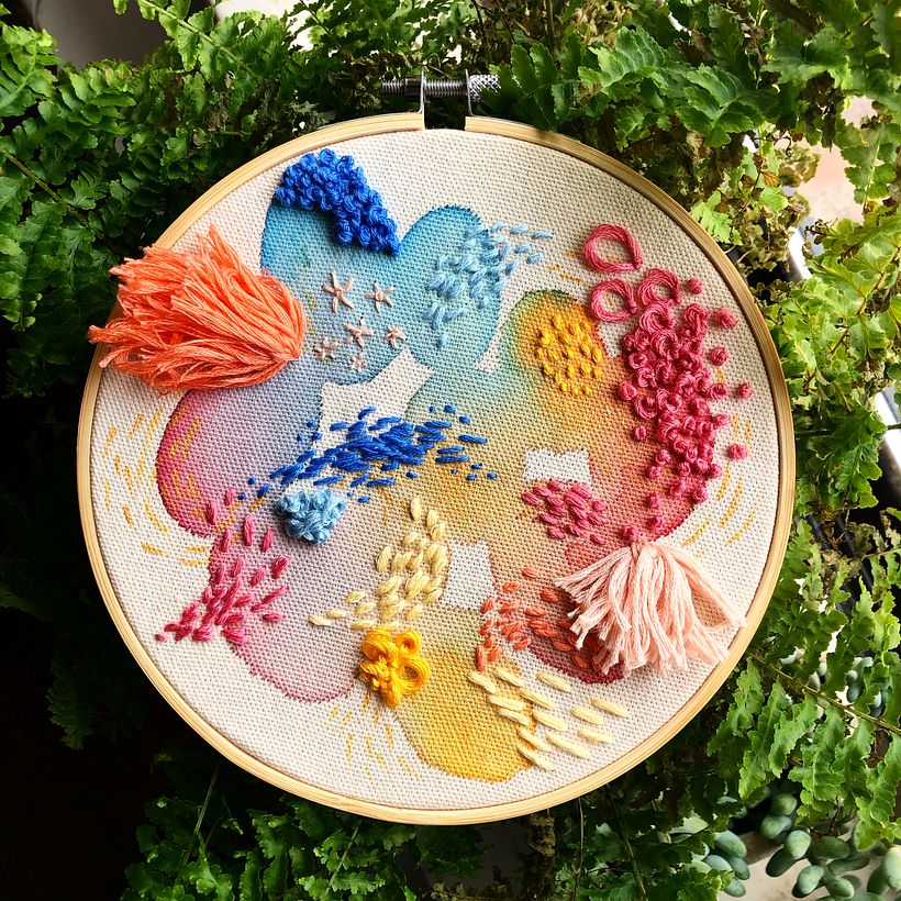 My project in Embroidery and Watercolor Basic Techniques course 0