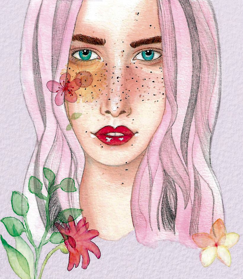 Mi Proyecto del curso: Retrato ilustrado en acuarela 0