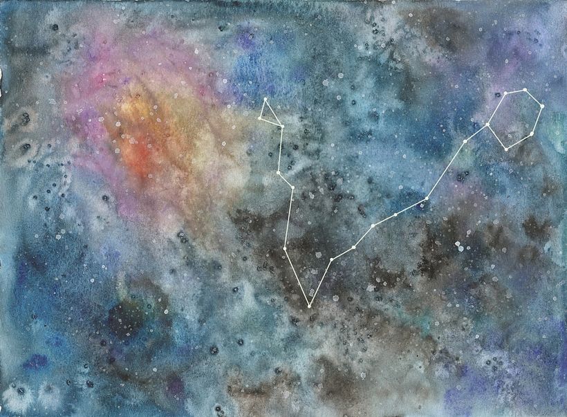 Galaxia  constelación con gimp