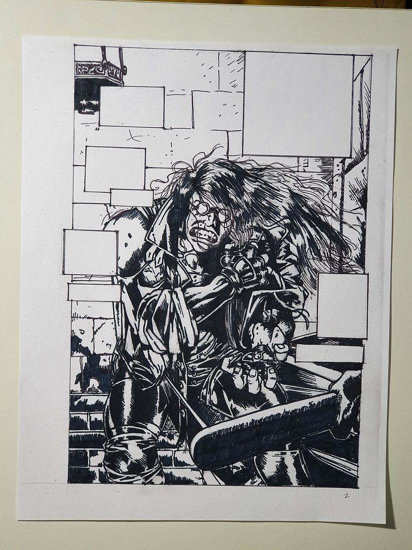 Al final decidi utilizar uno de tus dibujos para tintear y utilice un marcador de color negro de Crayola.