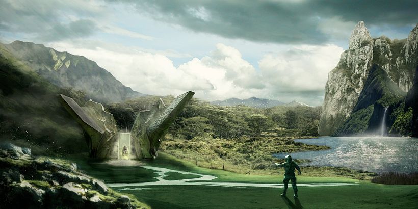 Mi Proyecto del curso: Matte Painting _Mundo Fotorealista de Sci Fi - Portal al Paraíso 0
