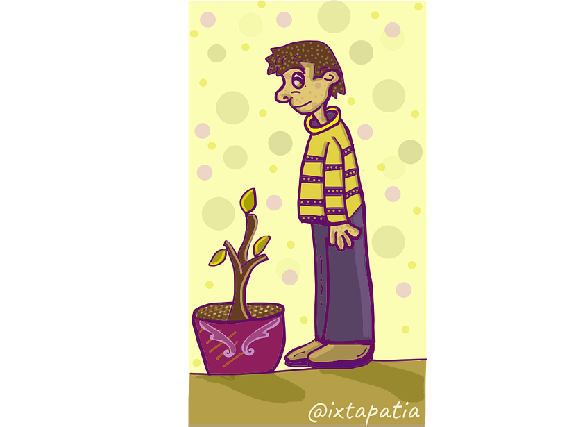 Hice varios, pero este era un boceto viejo que vectorize y coloree con Adobe Draw. 