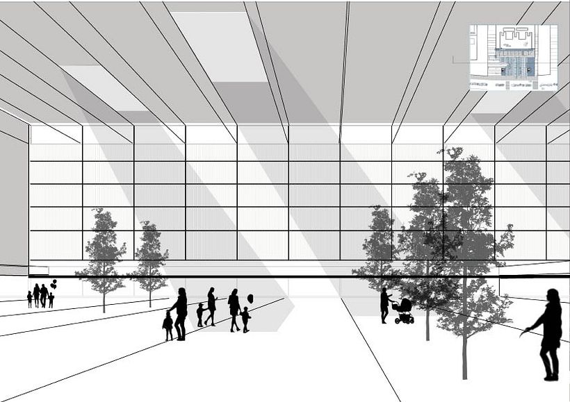 Vista interior plaza | Proyecto académico