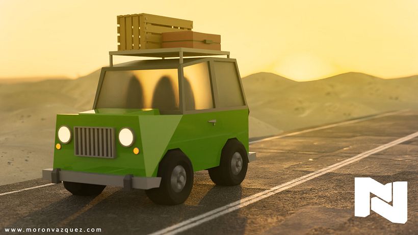 Coche 4X4 en Lowpoly 0