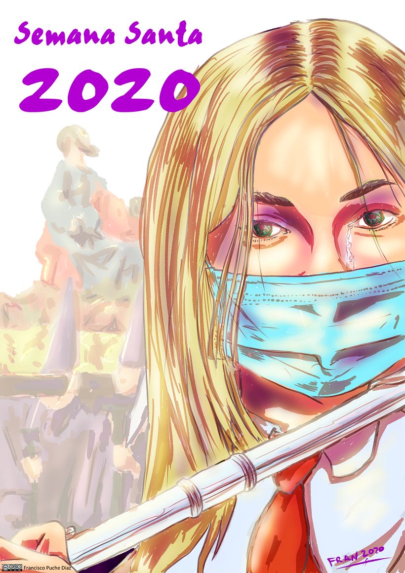 Ilustración presentada al concurso de dibujo de semana santa de una banda de música. 