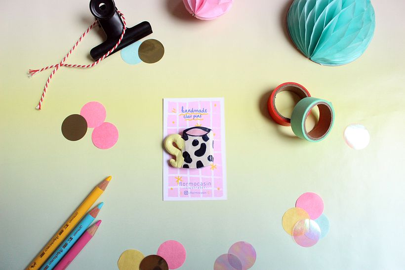 Handmade clay pins 3