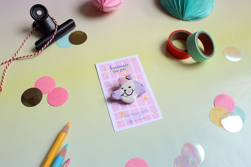 Handmade clay pins 4