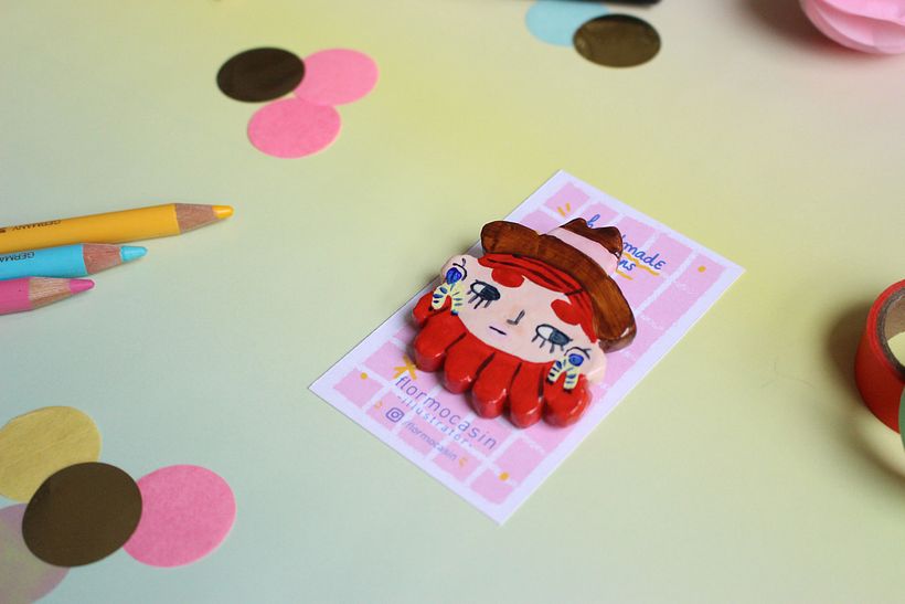 Handmade clay pins 6